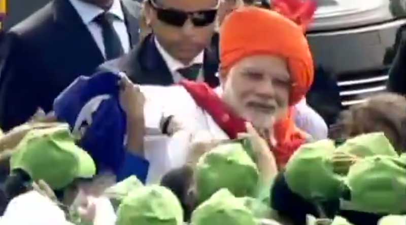 PM Narendra Modi meets children at Red Fort on Independence Day 