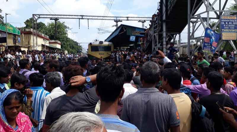 Passengers stage protest at Titagarh rail station