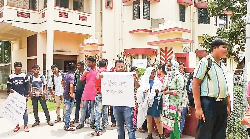 Students protest in Visva Bharati University demanding supplementary exams