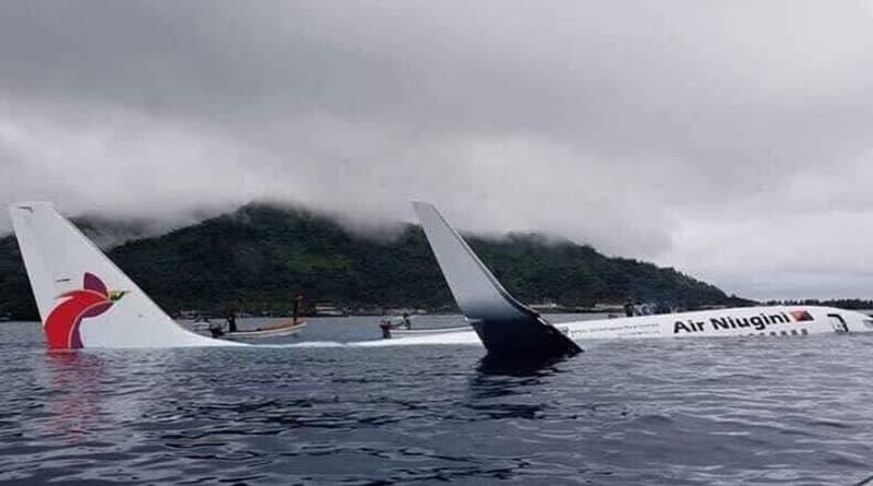 Air Niugini plane ended up in the water near Chuuk International Airport