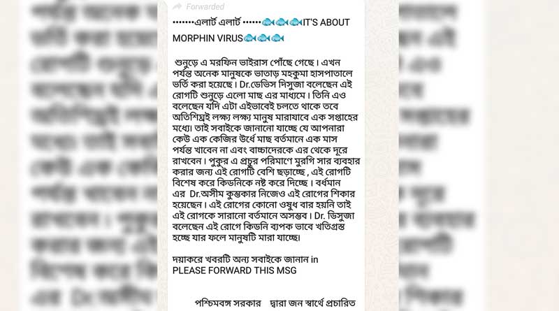 মাছ খাবেন না, মরফিন ভাইরাসের ভুয়ো মেসেজে ছড়াচ্ছে আতঙ্ক