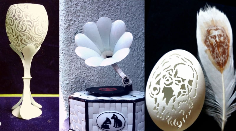 Burdwan man’s gets global recognition for egg-shell art