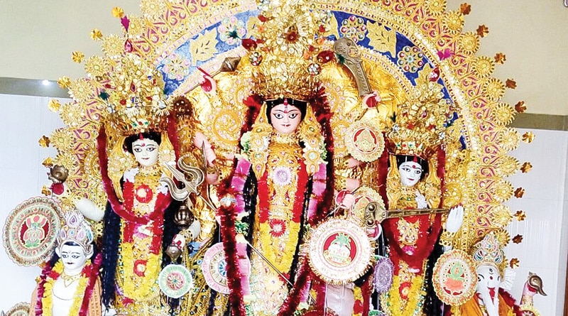 স্বপ্নাদেশে পাওয়া দুর্গামূর্তিতেই শুরু মিঠানির চক্রবর্তী বাড়ির পুজো