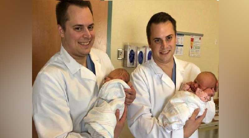Identical twin doctors deliver twins in Lebanon