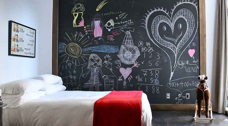 Trendy Chalk board wall is perfect for your kid's room