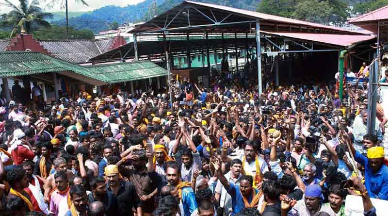 Women with police escort stopped to visit Sabarimala
