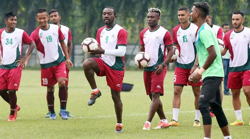 Sony Norde scores goal for Mohun Bagan in practice match