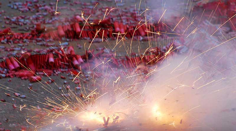 kolkata police distribute poster and leaflet for preventing illegal firecrackers