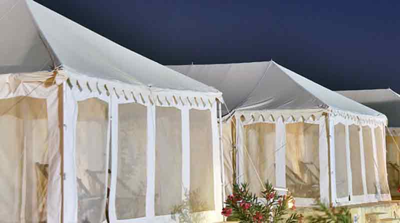 Luxurious tent set up for Kumbh Mela 