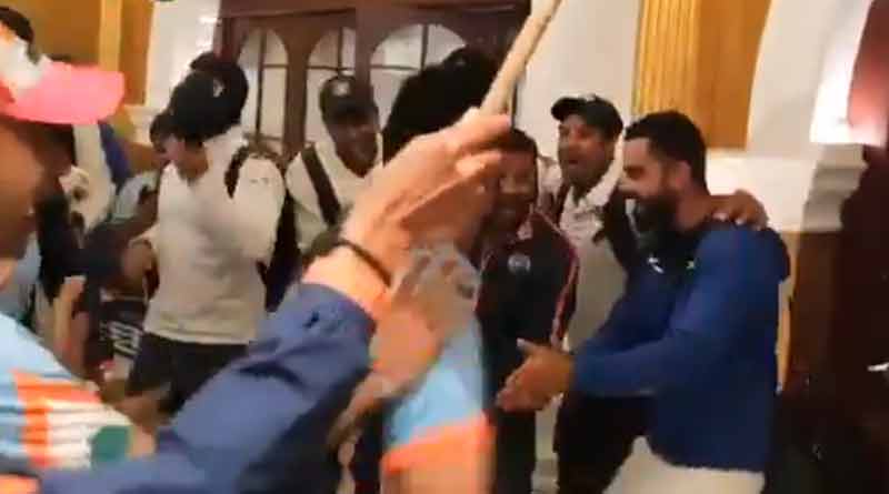 Team India celebrates winning moment