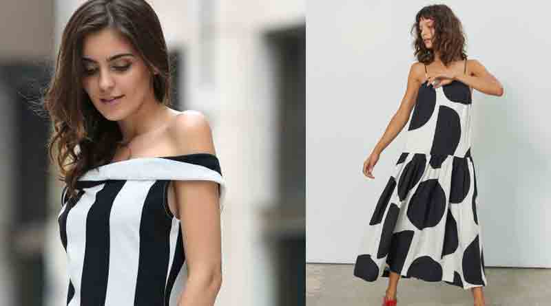 Fashion in black and white dress