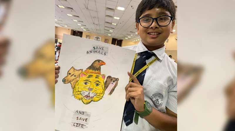 Poster drawing campaign among students at this Earth Day