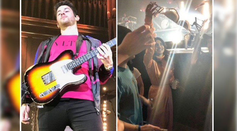 Nick's female fan throw bra in between the Jonas concert