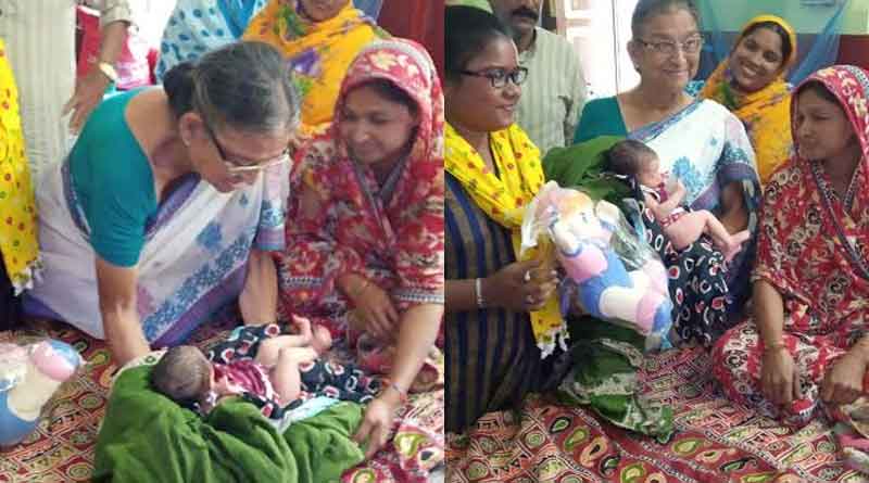 TMC Candidate Mamtaz Sanghamita visits baby ‘Mamata’ in hospital