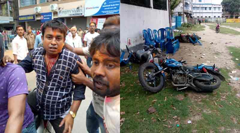 গণনাকেন্দ্রের বাইরে হাতাহাতি-বাইক ভাঙচুর, তৃণমূলকে দুষল বিজেপি