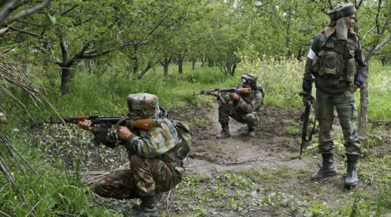 FIve terrorists killed in Kashmir encounter, gunbattle continues in Shopian