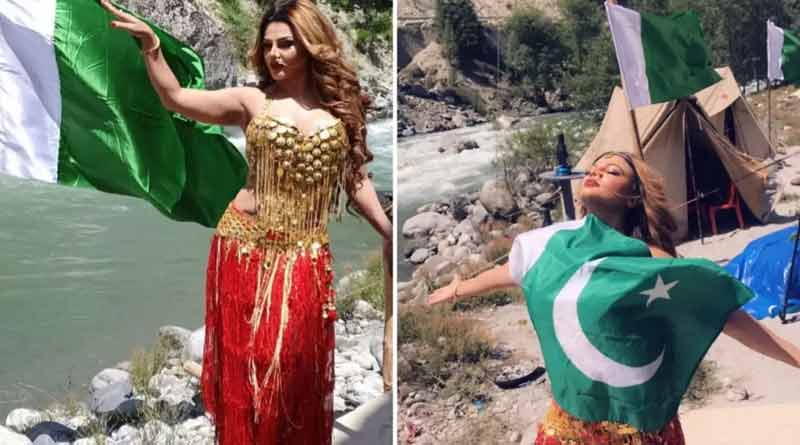 Controversy's child Rakhi Sawant trolled for poses with Pakistan flag