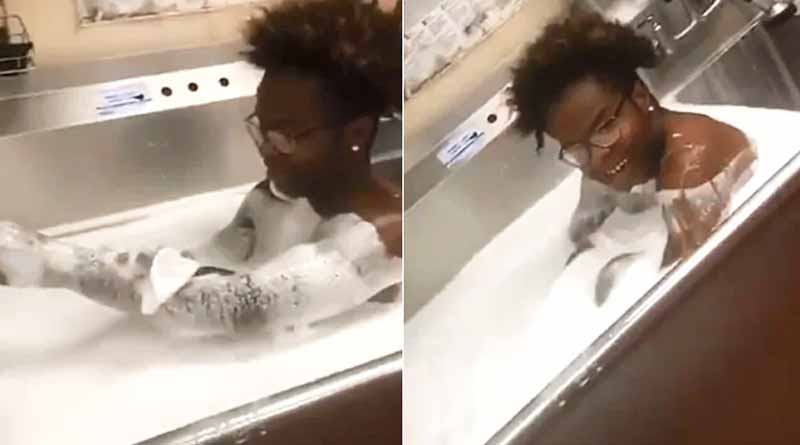 Disgusting! Viral video shows restaurant employee bathing in kitchen