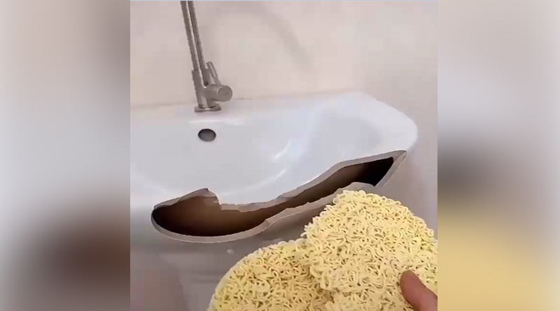 Man fixes broken sink with noodles, video goes viral