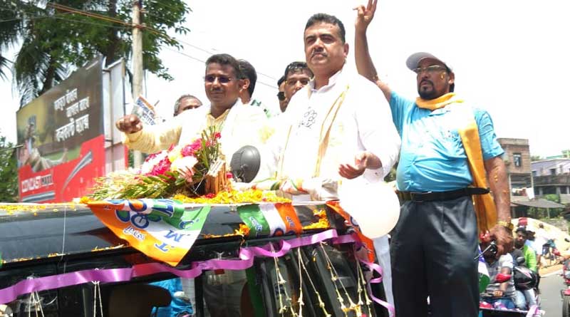 Minister Suvendu Adhikary campaigns in Kanthi and Tamluk