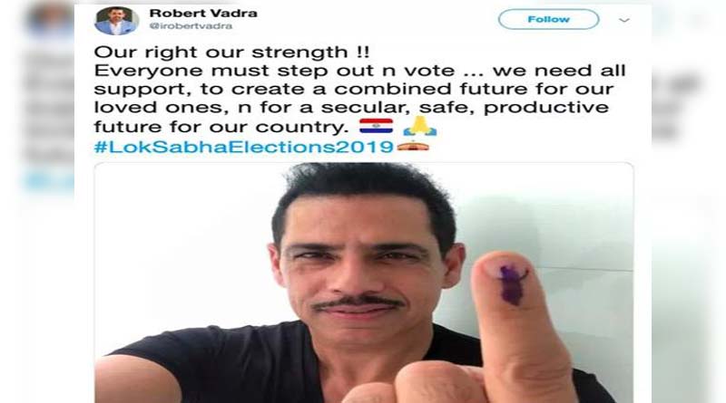 Robert Vadra posts Paraguay flag with election selfie