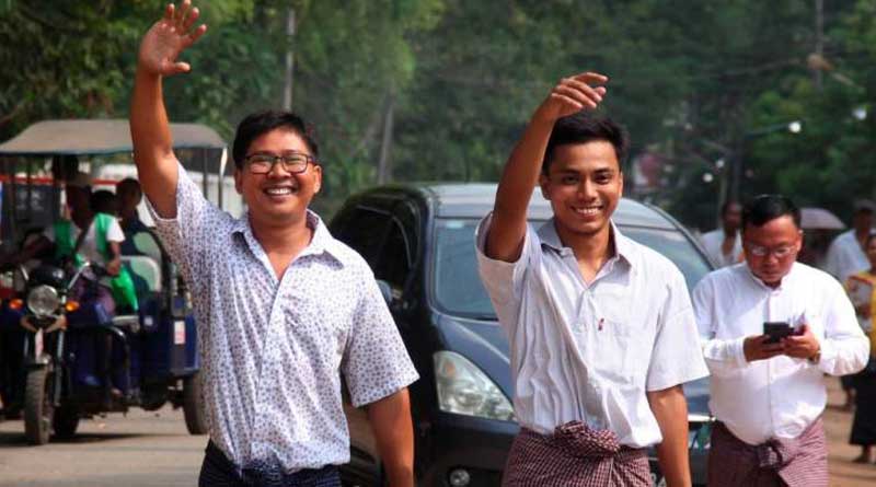 2 journslists in Mayanmar have been freed from prison after 500 days