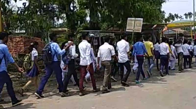 School students take part in a rally in Nagrakata at Dooars