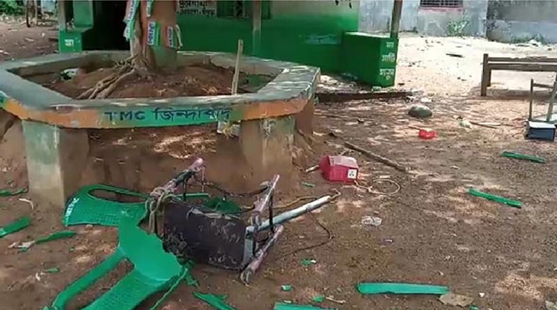 Post-poll violence broke out at Bankura’ Taldyangra’s Panchmura.