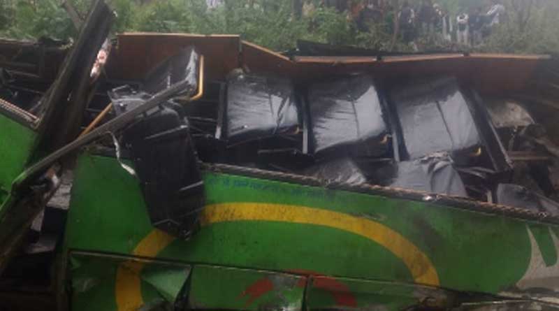 15 dead as bus falls in a gorge in Himachal Pradesh's Kullu.