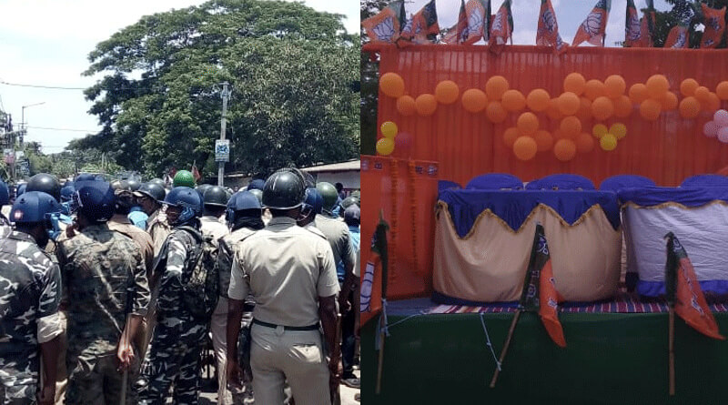 অনুমতি ছাড়াই জনসভা, হেঁড়িয়াতে ভারতী ঘোষের কনভয় আটকাল পুলিশ
