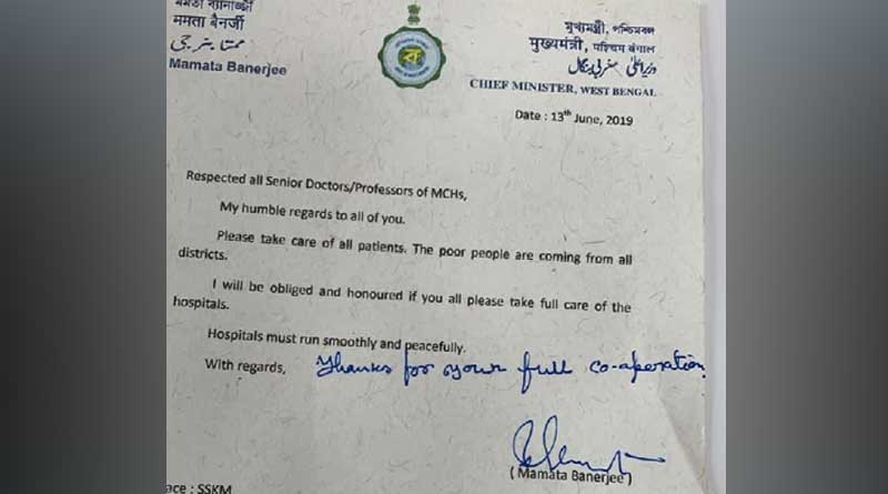 Mamata Banerjee writes open letter to protesting doctors