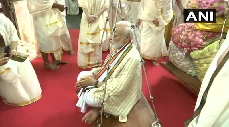 কেরলের গুরুভায়ুর মন্দির দর্শনে মোদি, নিজের ওজনের সমান পদ্ম অর্পণ