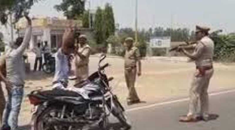 UP Police keeps local people at gunpoint and threats them