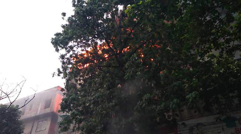 Massive fire at Lenin Sarani, Fire tenders trying to control the situation