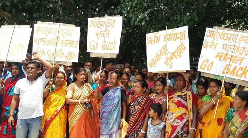 Gautam Deb faces protest at Gajaldoba helipad project site