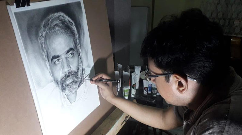 Artist of Siliguri draw a picure of PM Narendra Modi