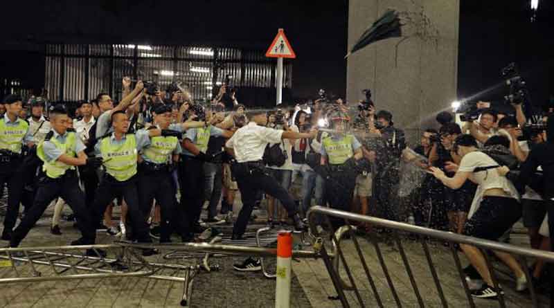 Hong Kong police evict protesters who stormed legislative council