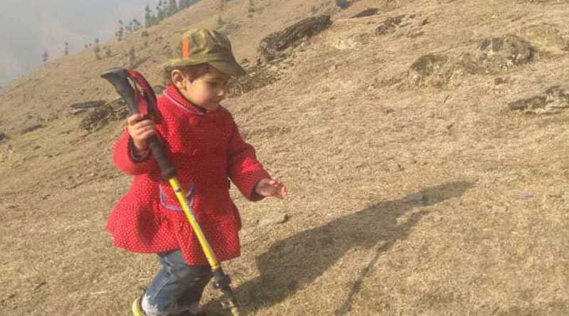 Aizel Masoodi,3years old child awarded as the youngest hiker