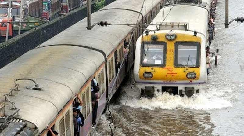 Many trains were delayed or cancelled after heavy rain in Mumbai