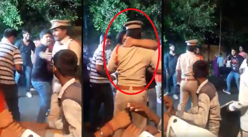 রাস্তার মাঝেই কর্তব্যরত পুলিশকে চুম্বন যুবকের, ভাইরাল ভিডিও