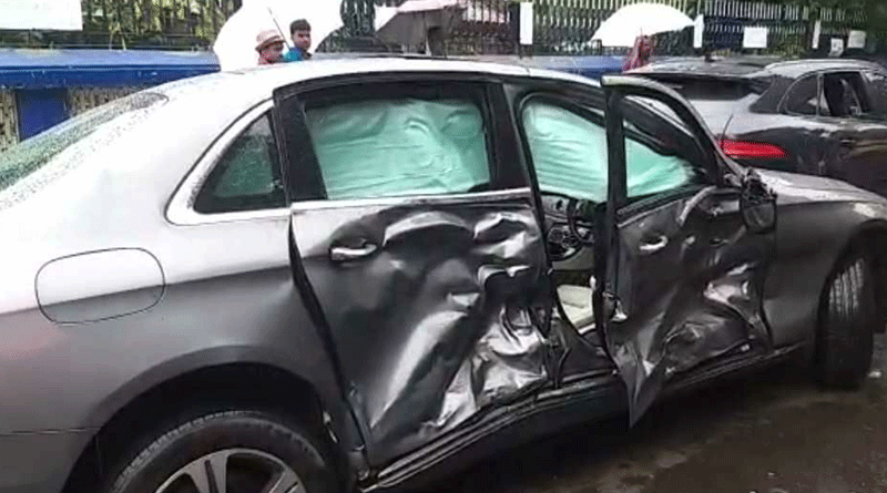 Police reconstructs Jaguar accident at Loudabn street in Kolkata