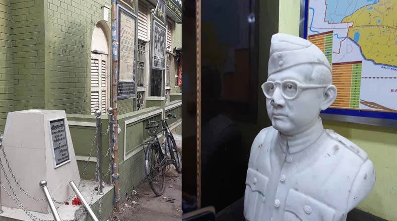 Netaji's Half-Bust idol has been broke in Uttarpara, sparks tension