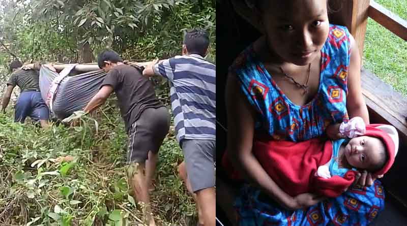 সন্তান প্রসব করতে ৪ ঘণ্টা কাঁধে চেপে সমতলে, আলিপুরদুয়ারের মেয়েকে কুর্নিশ নেটিজেনদের
