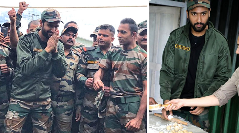 অরুণাচলে খোশমেজাজে ভিকি, জওয়ানদের রুটি বানিয়ে খাওয়ালেন অভিনেতা