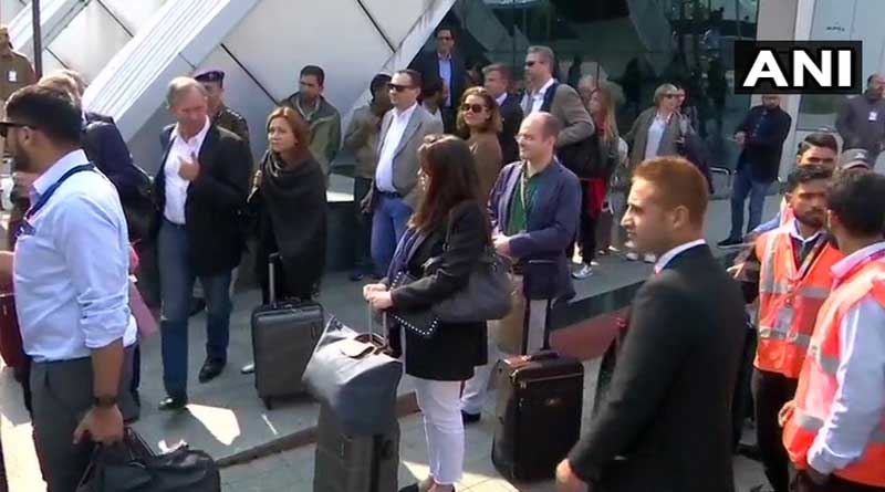European Union delegation comprising 27 MPs has landed in Srinagar