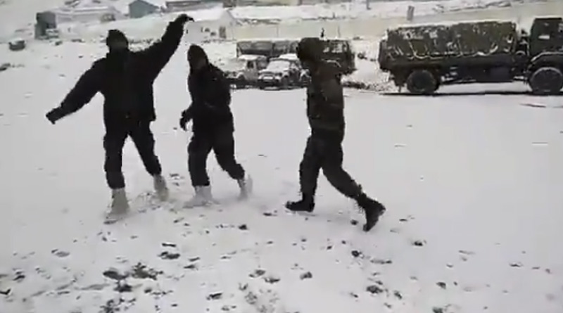Indian Army soldiers play Garba in chilling temperature in viral video