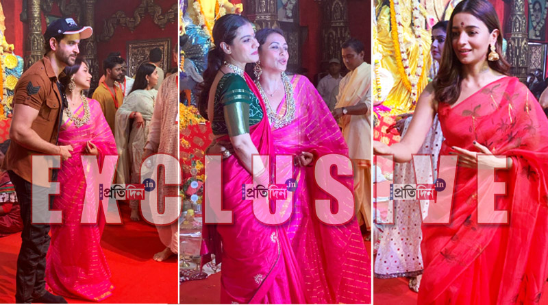 Alia and Hrithik Roshan celebrates Durga Puja at Rani Mukherjee’s place