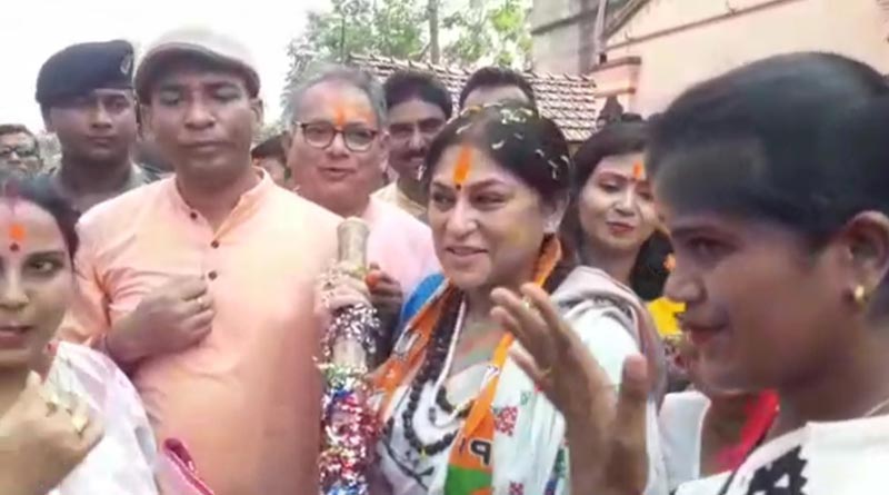 MP Rupa Ganguly slams TMC at Gandhi Sankalpa Yatra