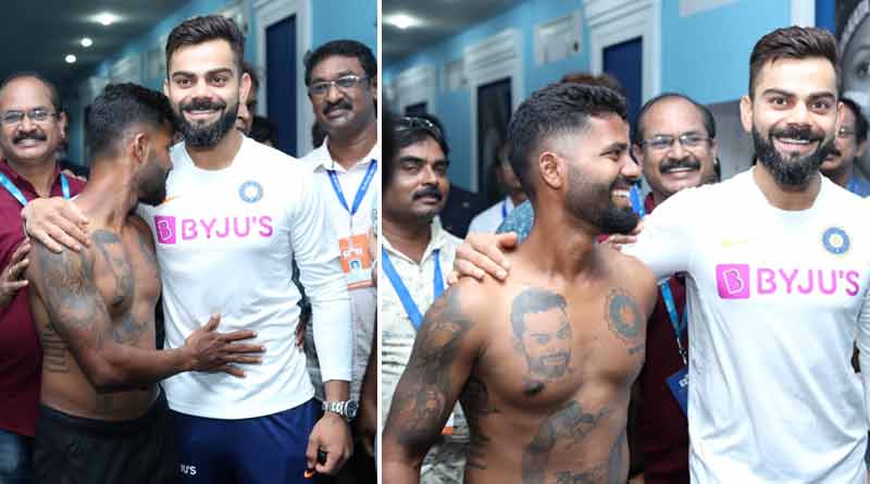 সারা শরীরে কোহলির ট্যাটু, বিরাট ভক্তের কীর্তি দেখে আপ্লুত ভারত অধিনায়ক