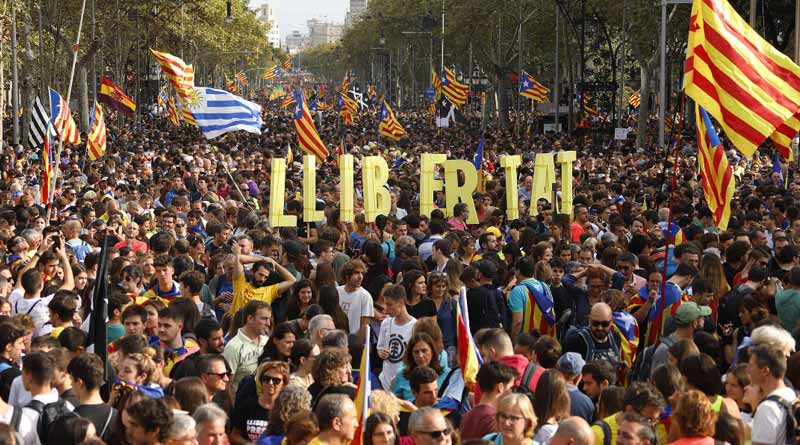 Catalans protest is in fifth day and it spreads all over the region